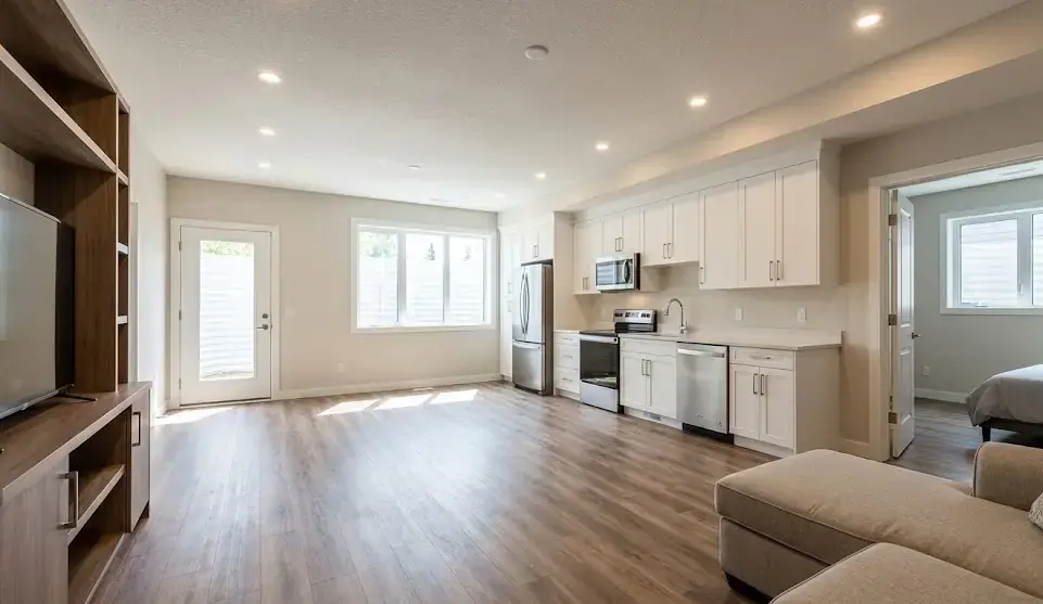 Legal basement suite plumbing installation by HorsePower Plumbing in Airdrie and Calgary